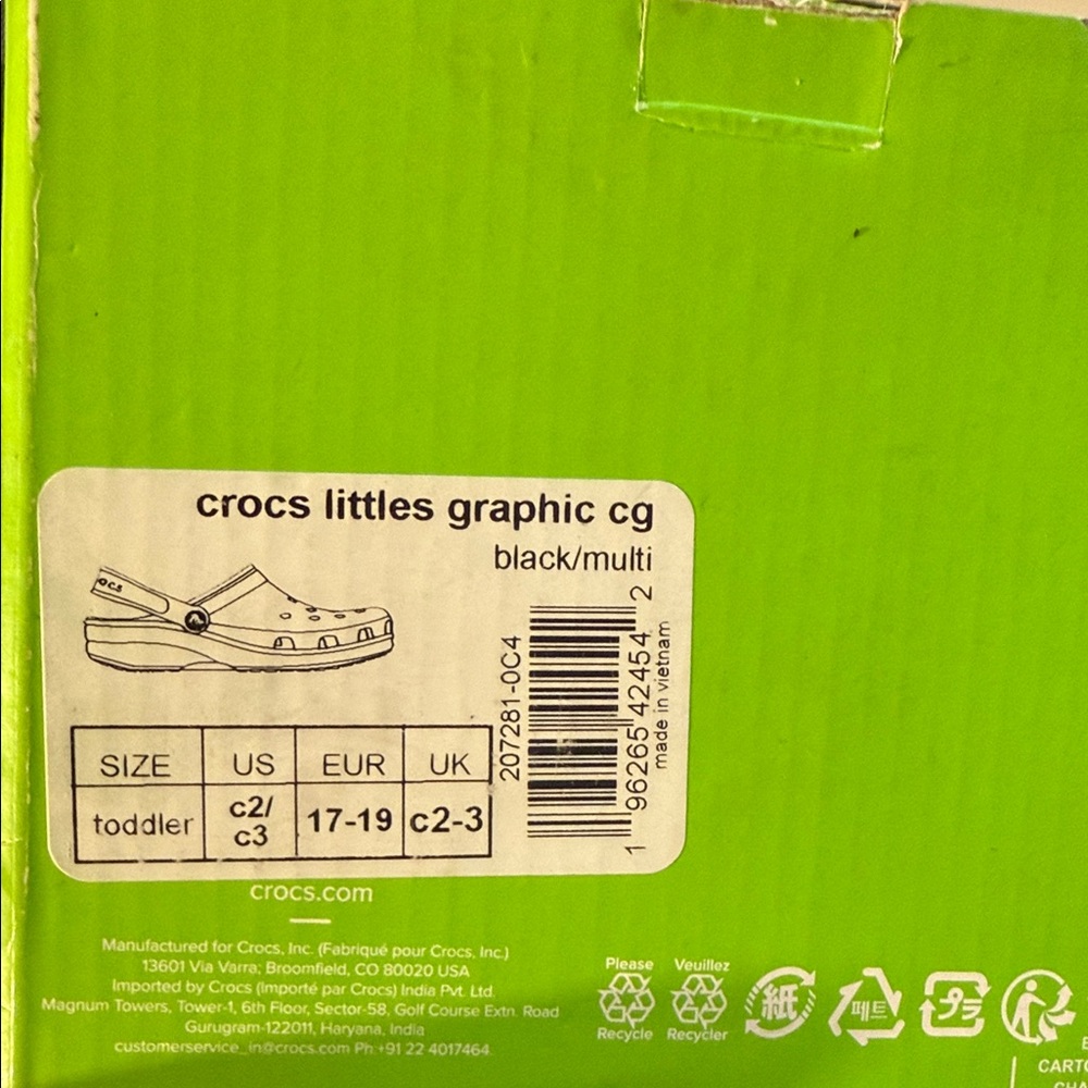 CROCS Littles Graphic Clog - Black and Multi